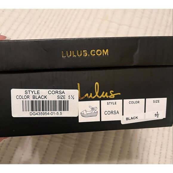 Lulus Corsa Black Espadrille Flatform Sandals Size 5.5 NEW NIB - Picture 5 of 6